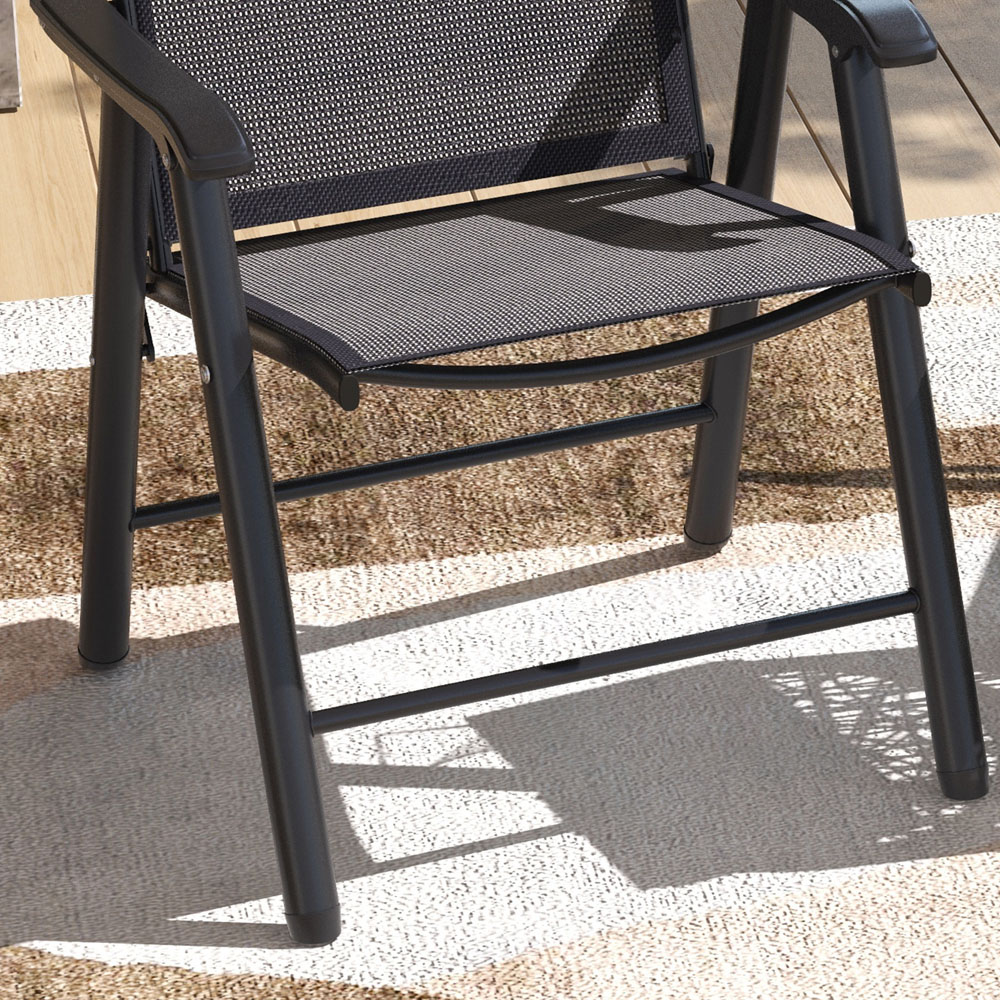 Outsunny Set of 2 Dark Grey Metal Foldable Garden Chair Image 3
