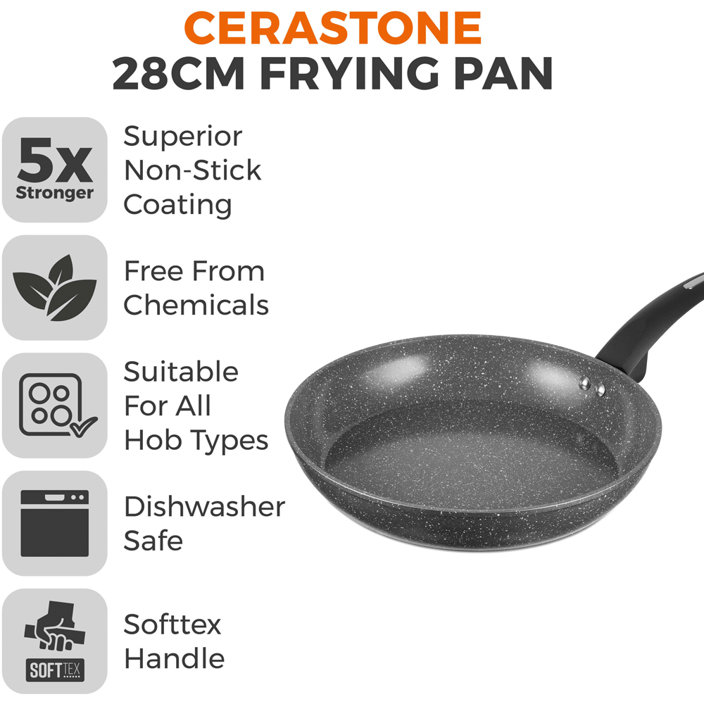 Tower Cerastone 25cm Black Forged Aluminium Non-Stick Frying Pan Image 3