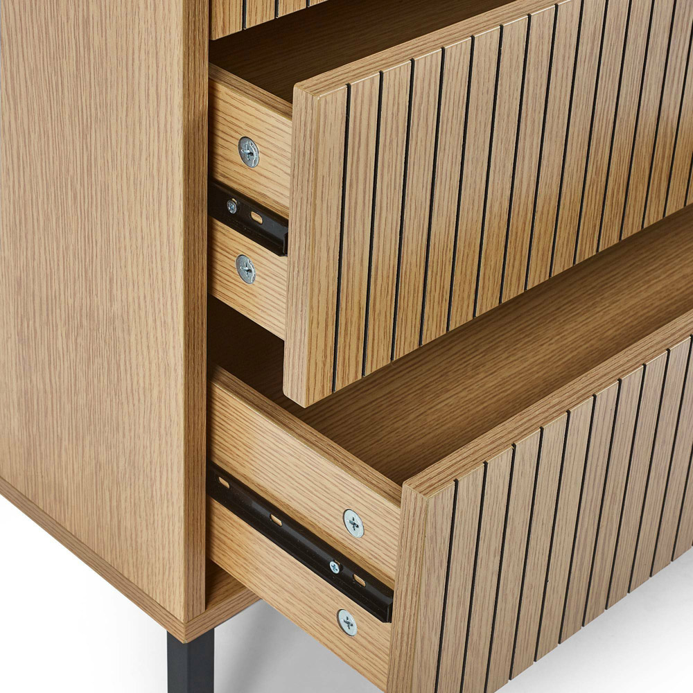 Julian Bowen Sia 3 Drawer Warm Wood Storage Chest Image 5