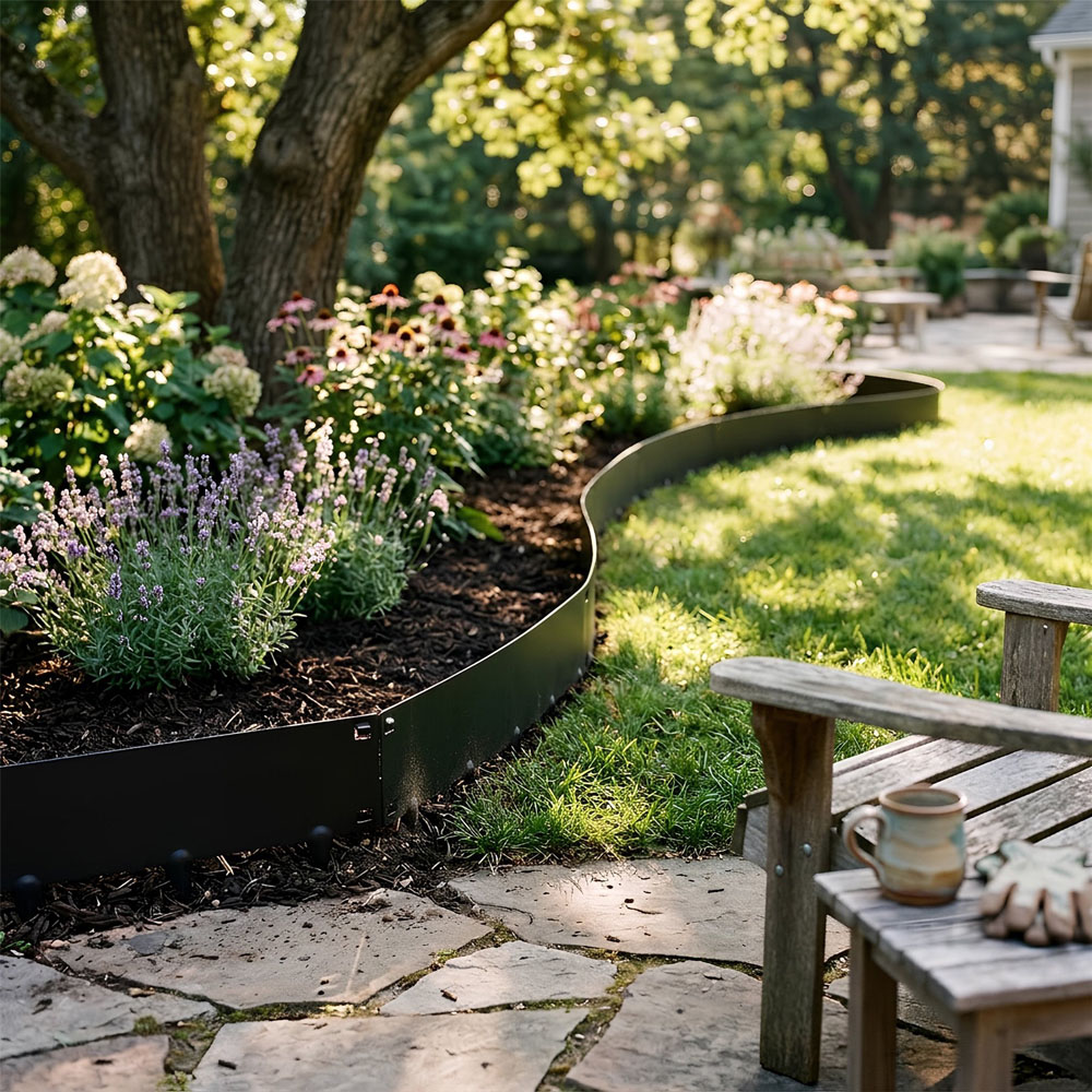 Harbour Housewares Black Steel Lawn Edging 5m x 16cm 5 Pack Image 2