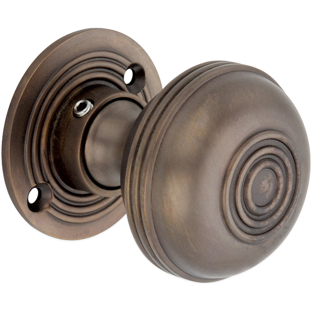Spira Brass Aged Bronze Bloxwich Small 50mm Rim and Mortice Door Knob 2 Pack Image 3