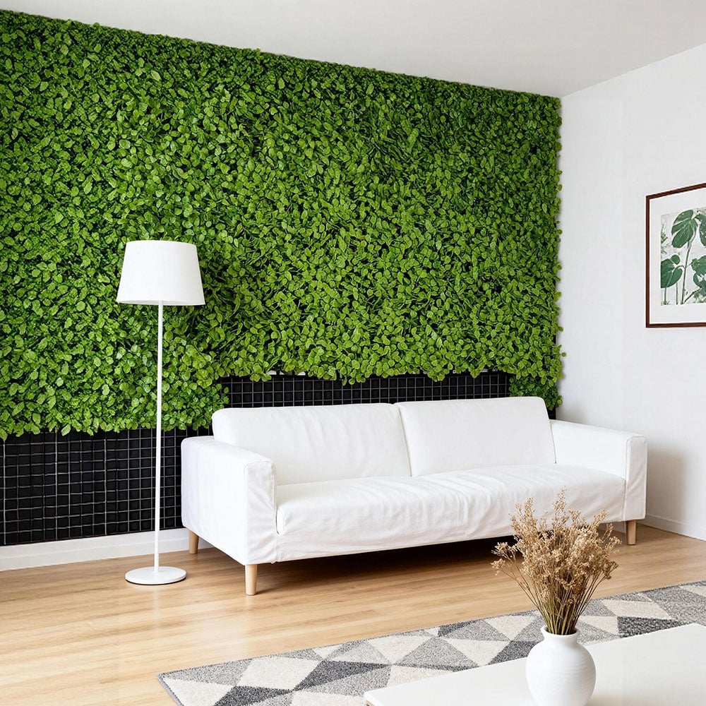 Living and Home Light Green Artificial Plant Hedge Wall Panel 60 x 40cm Image 8