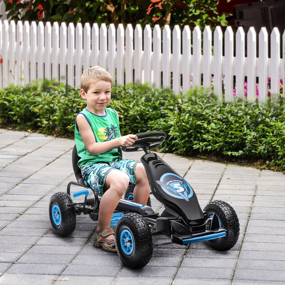 Tommy Toys Kids Blue Adjustable Seat Pedal Go Kart Image 2