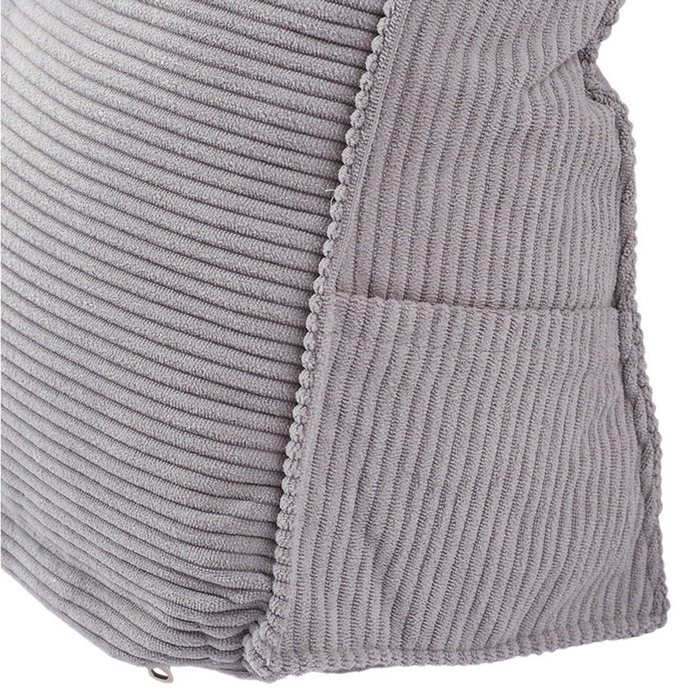 Living and Home Light Grey Corduroy Wedge Headboard Pillow with Side Pocket 180 x 50cm Image 5