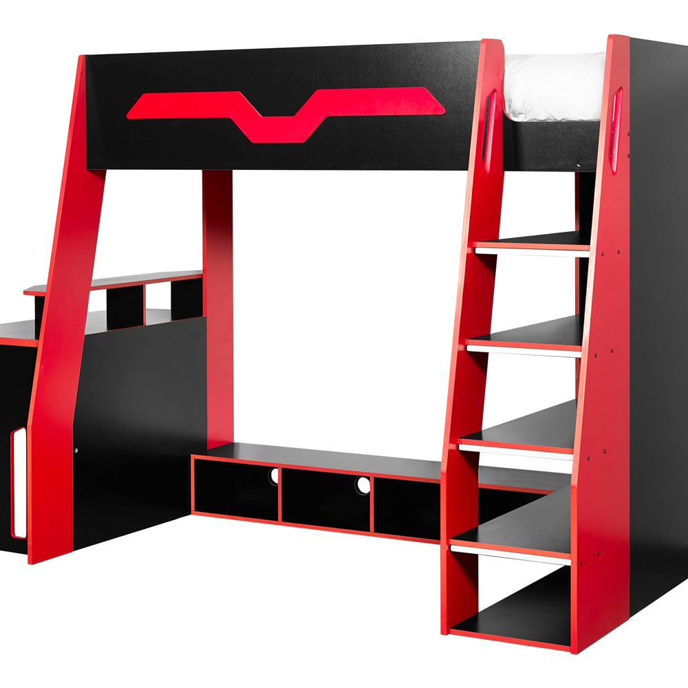 Julian Bowen Eagle Single Black and Red Gaming High Sleeper Bed Image 5