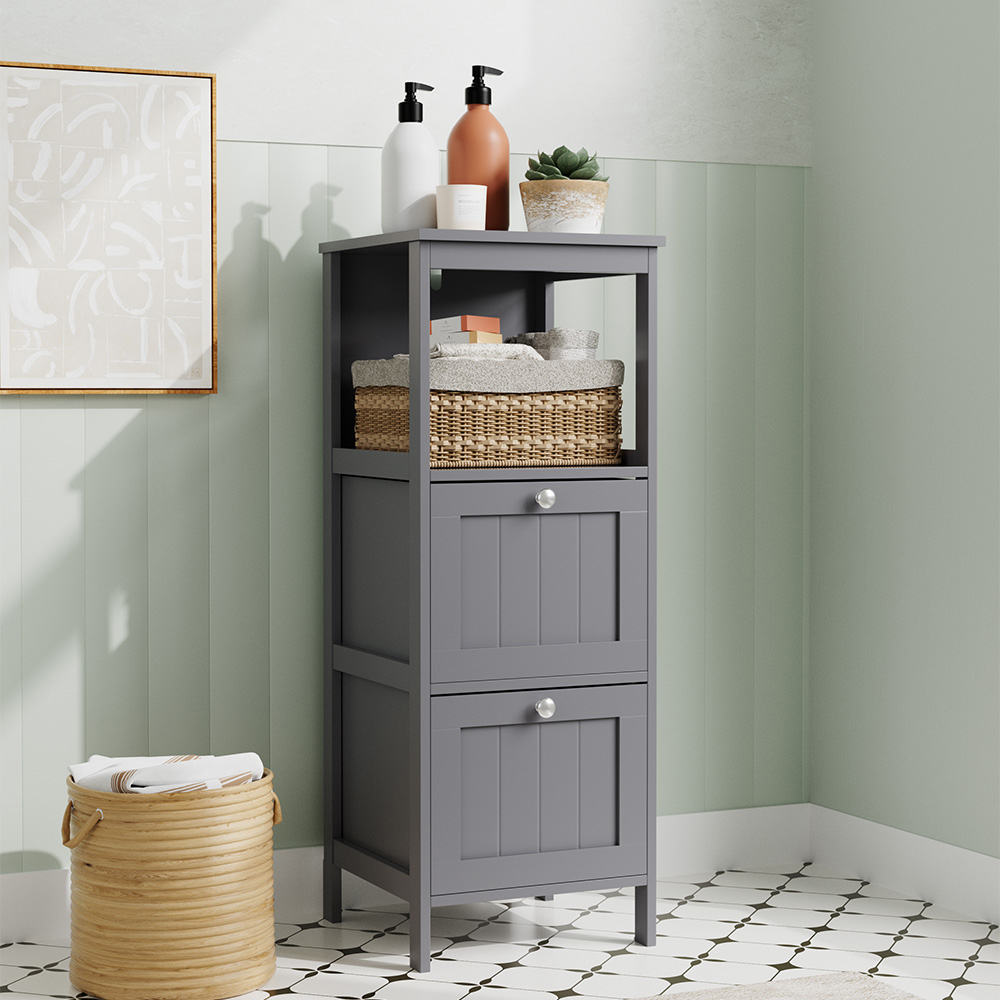H&O Direct 2 Drawers Wooden Bathroom Cabinet Image 5