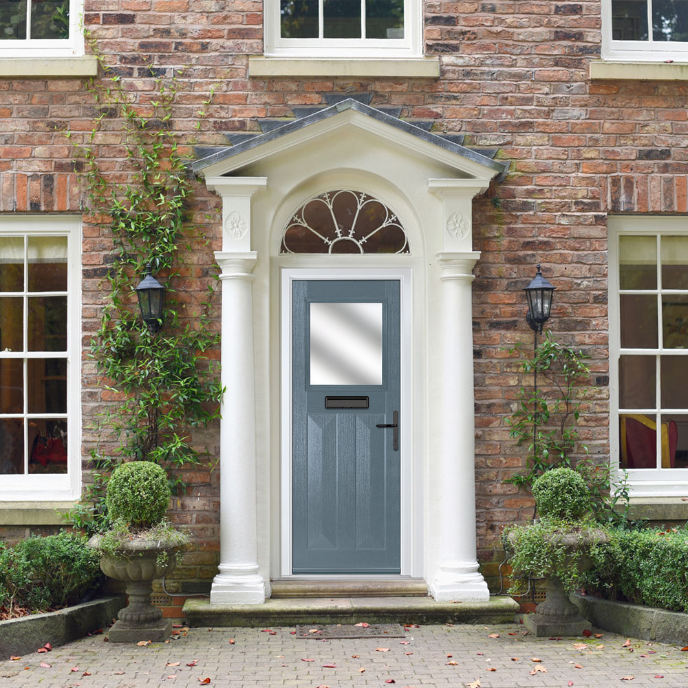 Crystal-Direct Eaton Slate Grey GRP Clear Glass Left Hand Open Front Door 890 x 2090mm Image 2