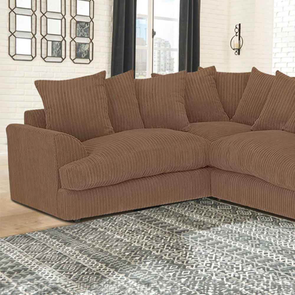 Portland Florexa Modern 5 Seater Coffee Jumbo Cord Corner Sofa Image 2