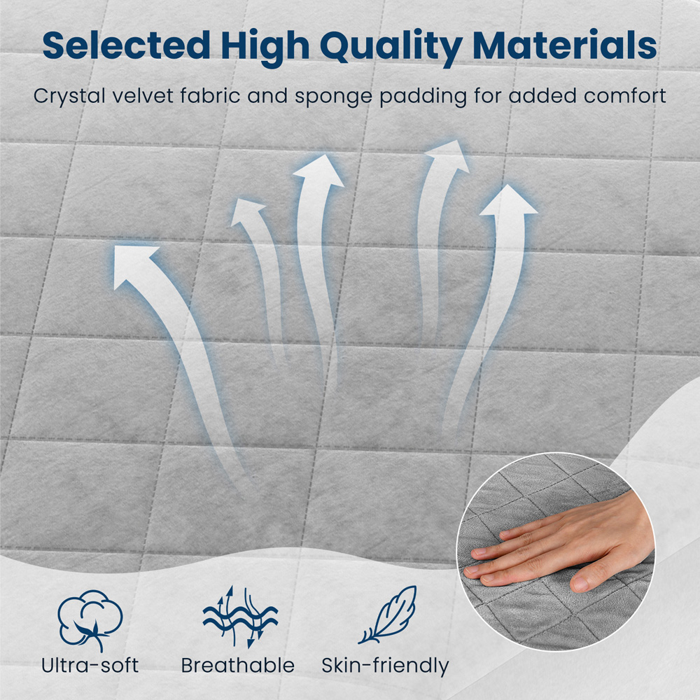 Costway Twin Size Grey Luxury Super Soft Velvet Mattress Protector Image 7