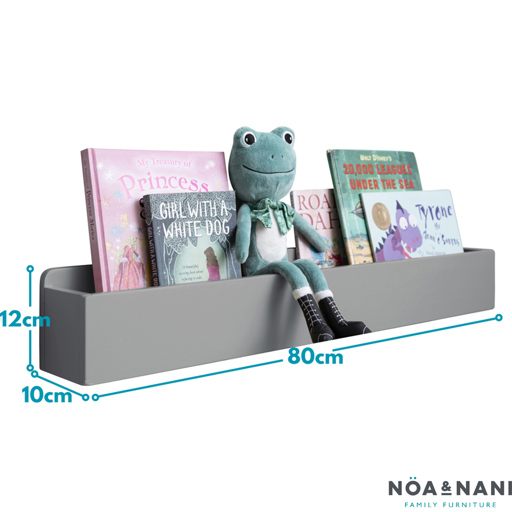 Noa and Nani Mia 80cm Silk Grey Trough Floating Wall Storage Shelf Image 4