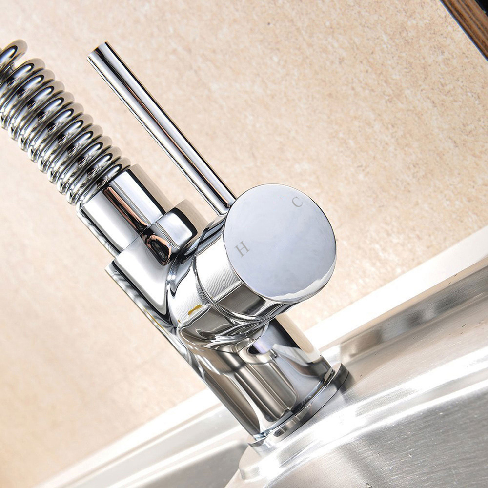 Nes Home Corry Chrome Single Lever Pull Out Hose Monobloc Kitchen Mixer Tap Image 3
