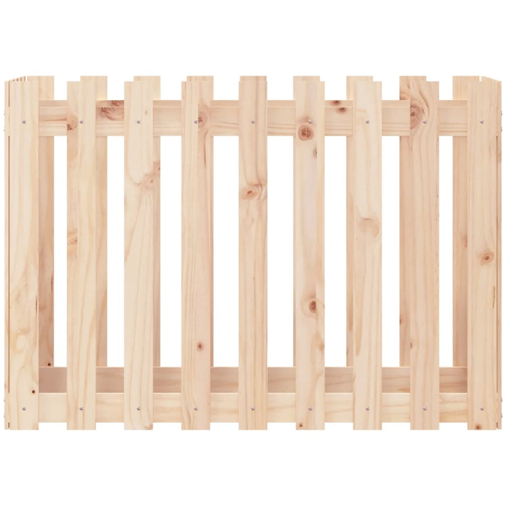 vidaXL Brown Solid Pine Wood Fence Design Raised Garden Bed 70 x 100 x 50cm Image 4