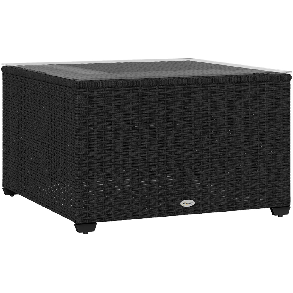Outsunny Dark Grey Rattan Outdoor Coffee Table Image 2