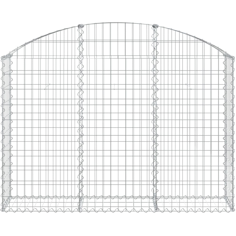 vidaXL Silver Galvanised Iron Arched Gabion Basket 150 x 30 x 100/120cm Image 2