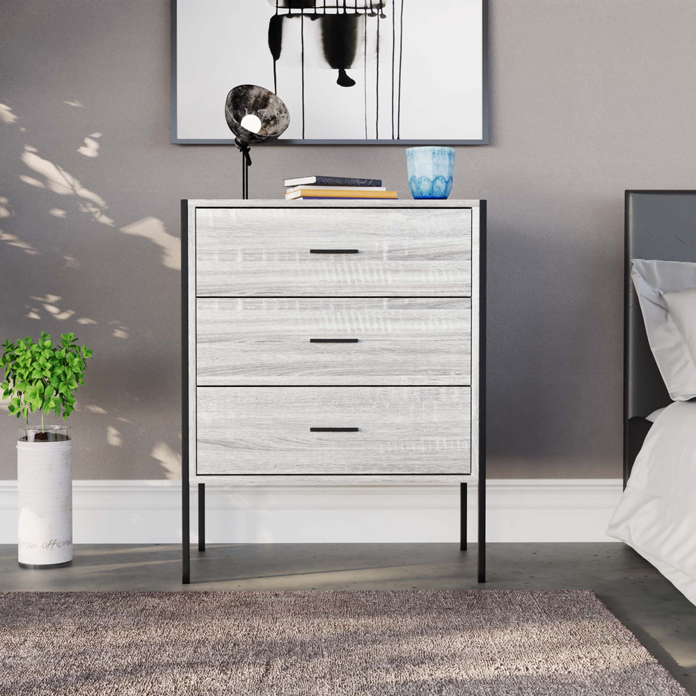 Mixed material 3 clearance drawer dresser
