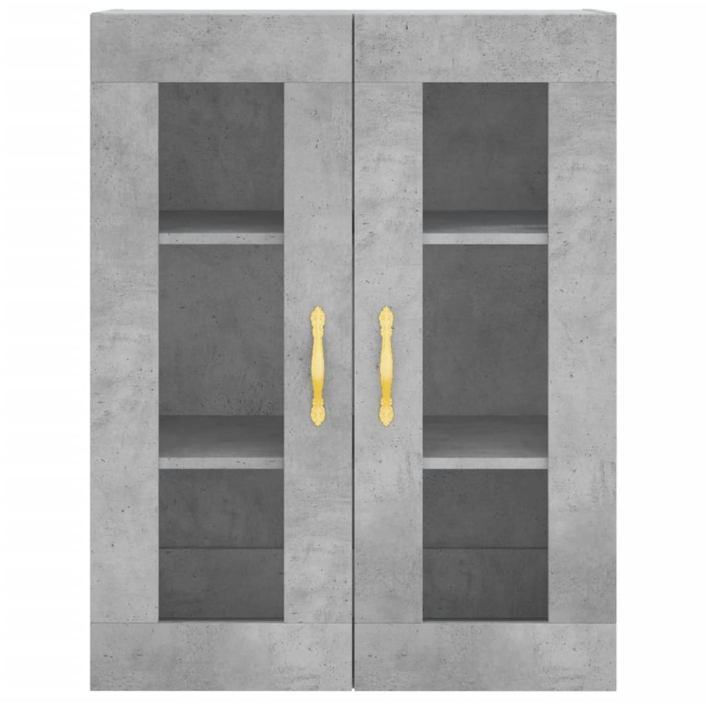 vidaXL 2 Glass Door 3 Shelf Concrete Grey Highboard Image 6