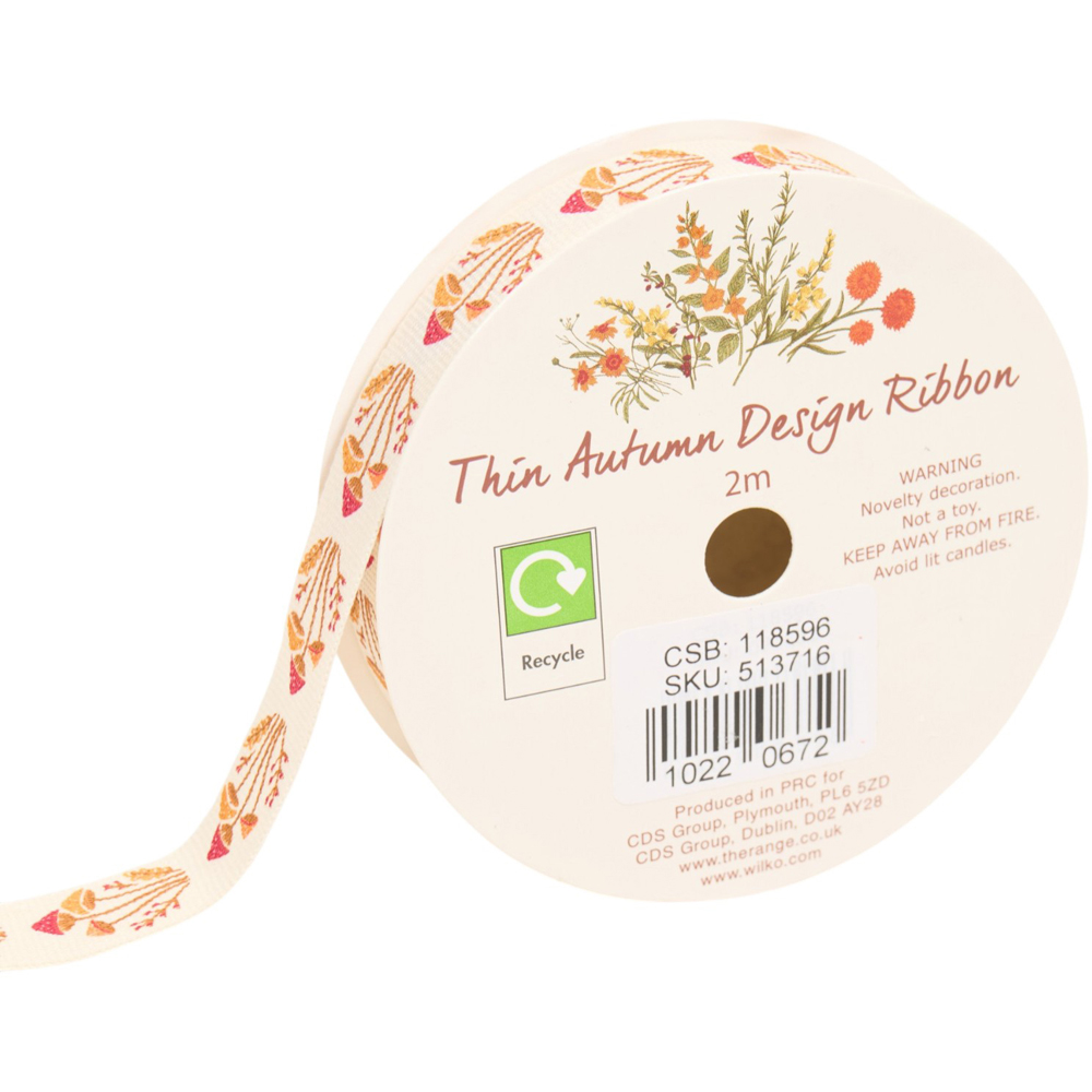 Thin Autumn Design Decorating Ribbon Image 8