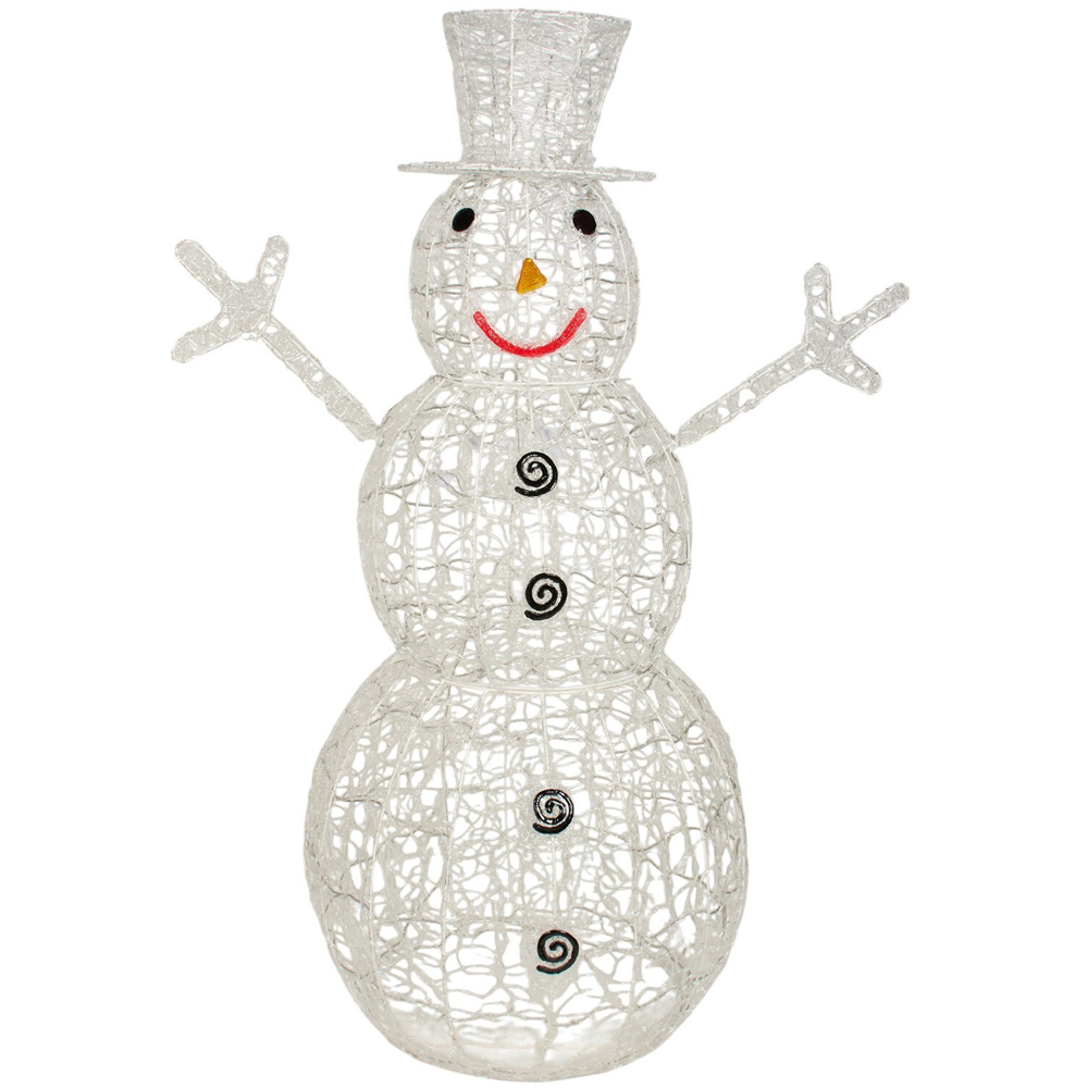 Extra Large Acrylic LED Snowman Decoration White Image 6