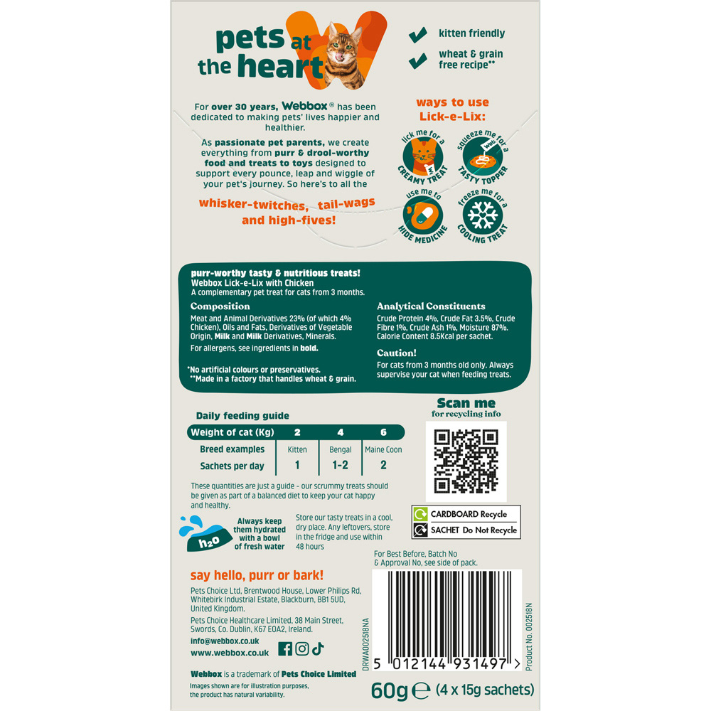 Pack of 4 Webbox Lick-E-Lix Cat Treats Chicken Image 2