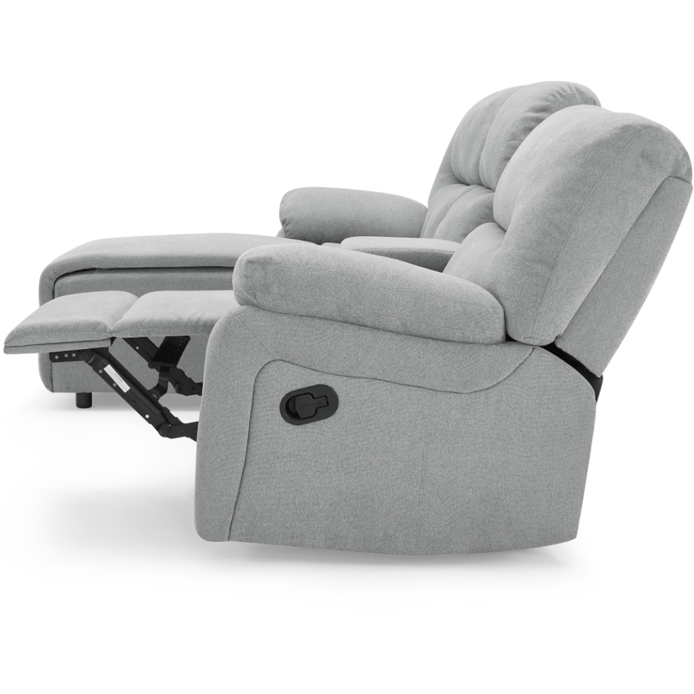 Home Detail Jacob 3 Seater Light Grey Left Hand Chaise Manual Recliner Sofa Image 8