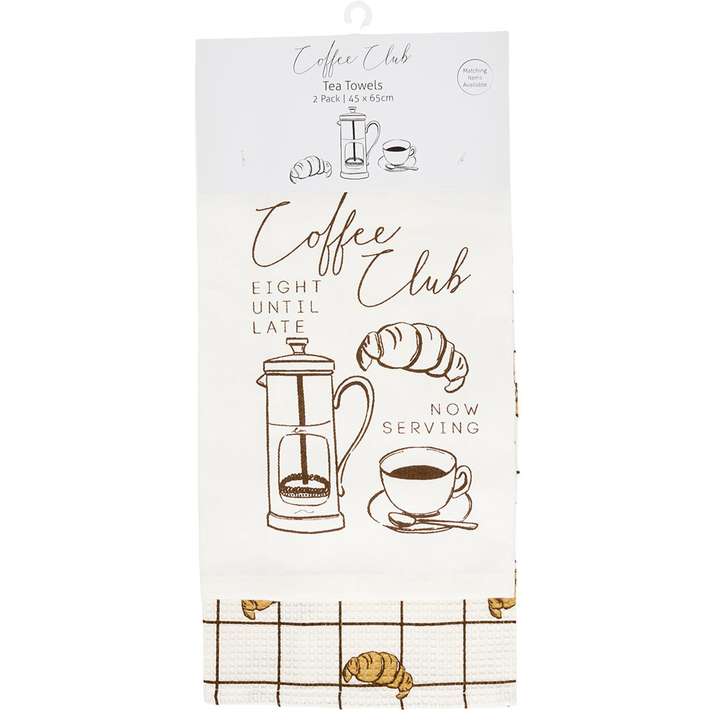 Pack of 2 Coffee Club Tea Towels Image 1