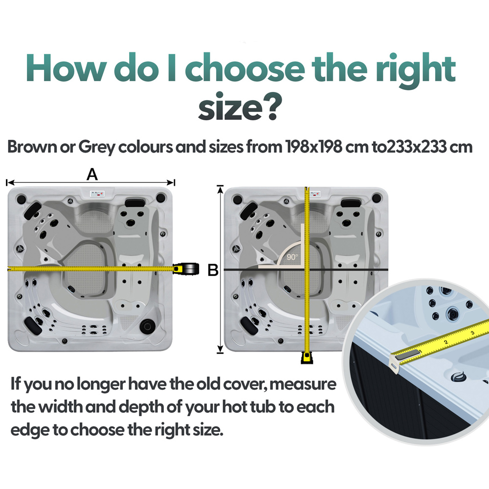 Canadian Spa Company Brown Hot Tub Cover 203 x 203cm Image 6