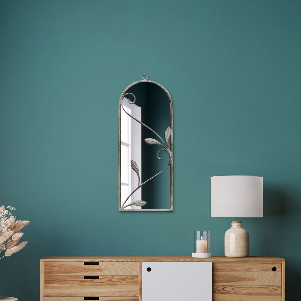 The Arcus Concrete Colour Arched Wall Mirror 64 x 24cm Image 2