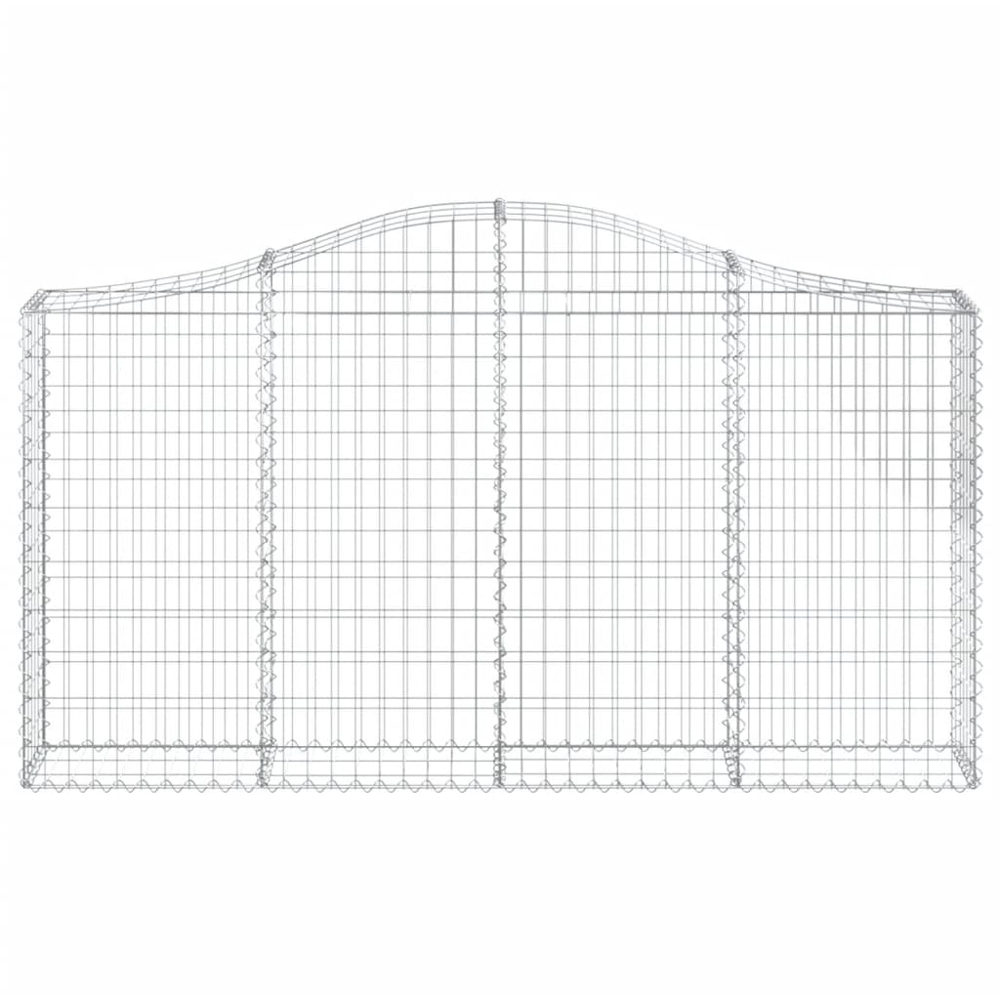 vidaXL Silver Galvanised Iron Arched Gabion Basket 200 x 30 x 100/120cm 10 Pack Image 4