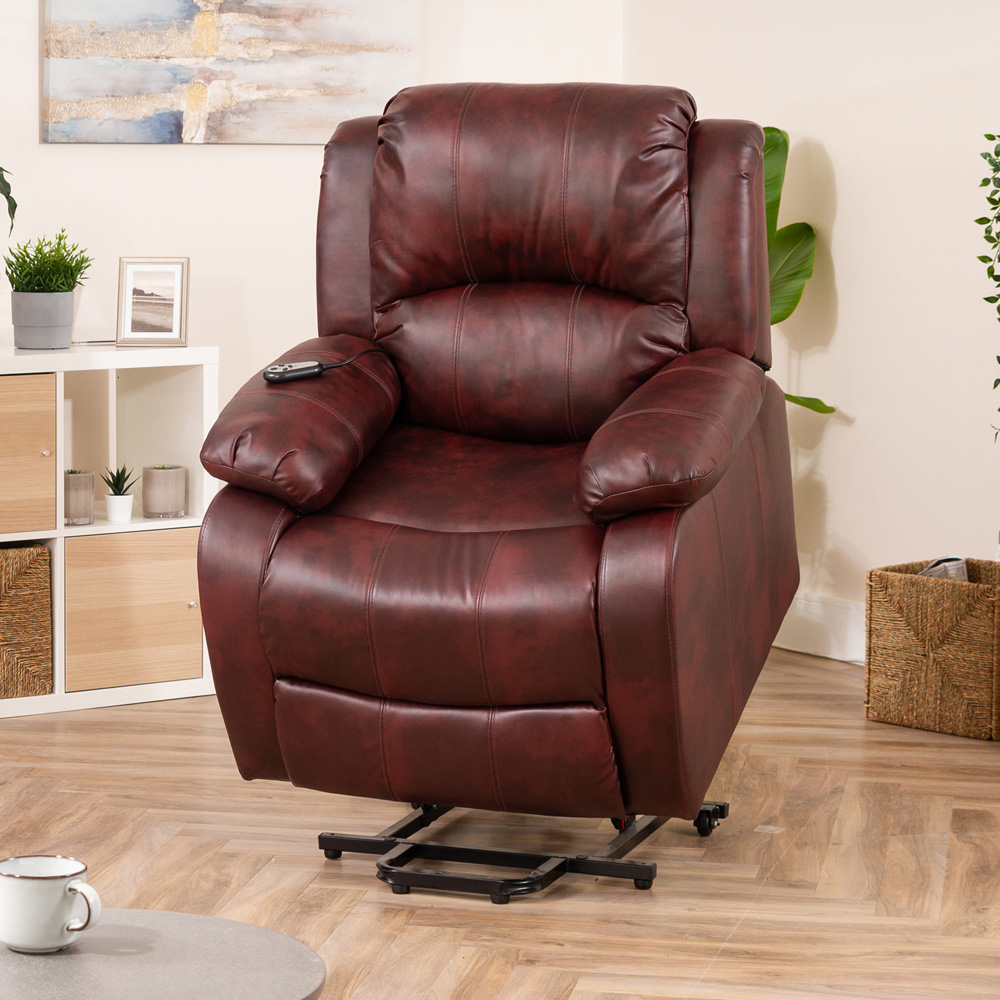 Artemis Home Northfield Burgundy Dual Motor Massage and Heat Riser Recliner Chair Image 3