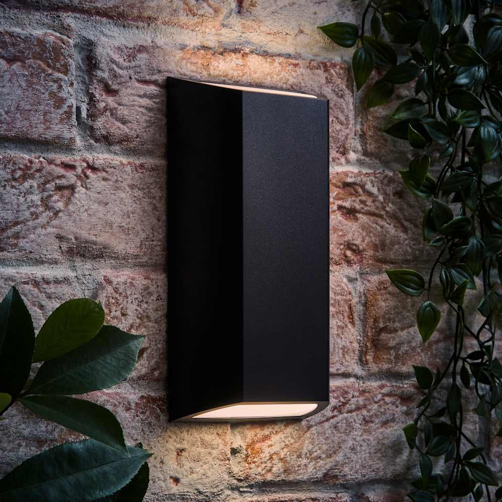 ValueLights Leon Matte Black Up and Down LED Outdoor Wall Light Image 2
