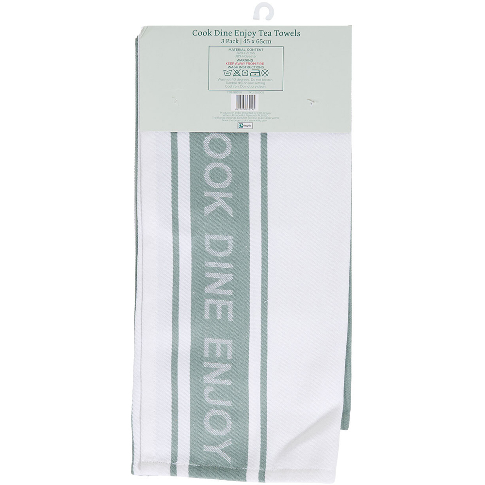 Pack of 3 Cook Dine Enjoy Tea Towels Image 2