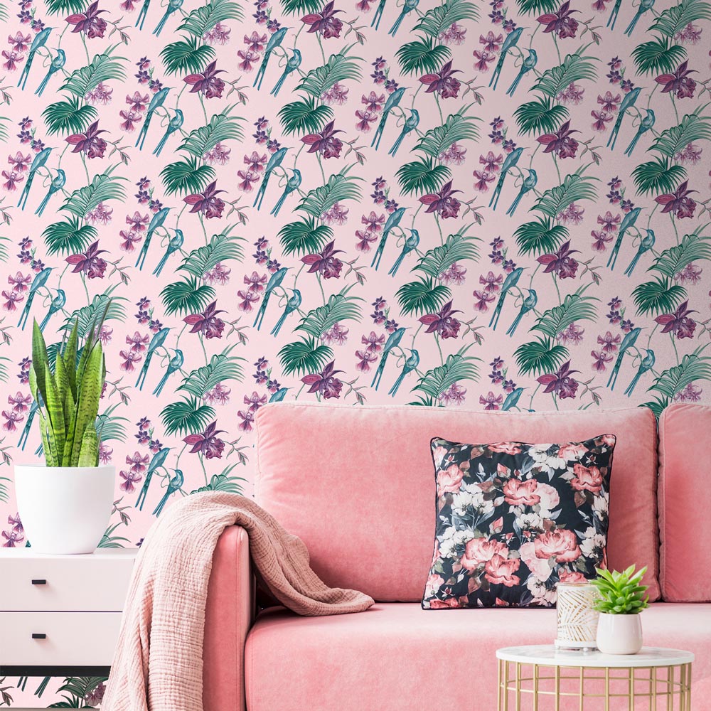 Fresco Utopia Pink Wallpaper Image 3