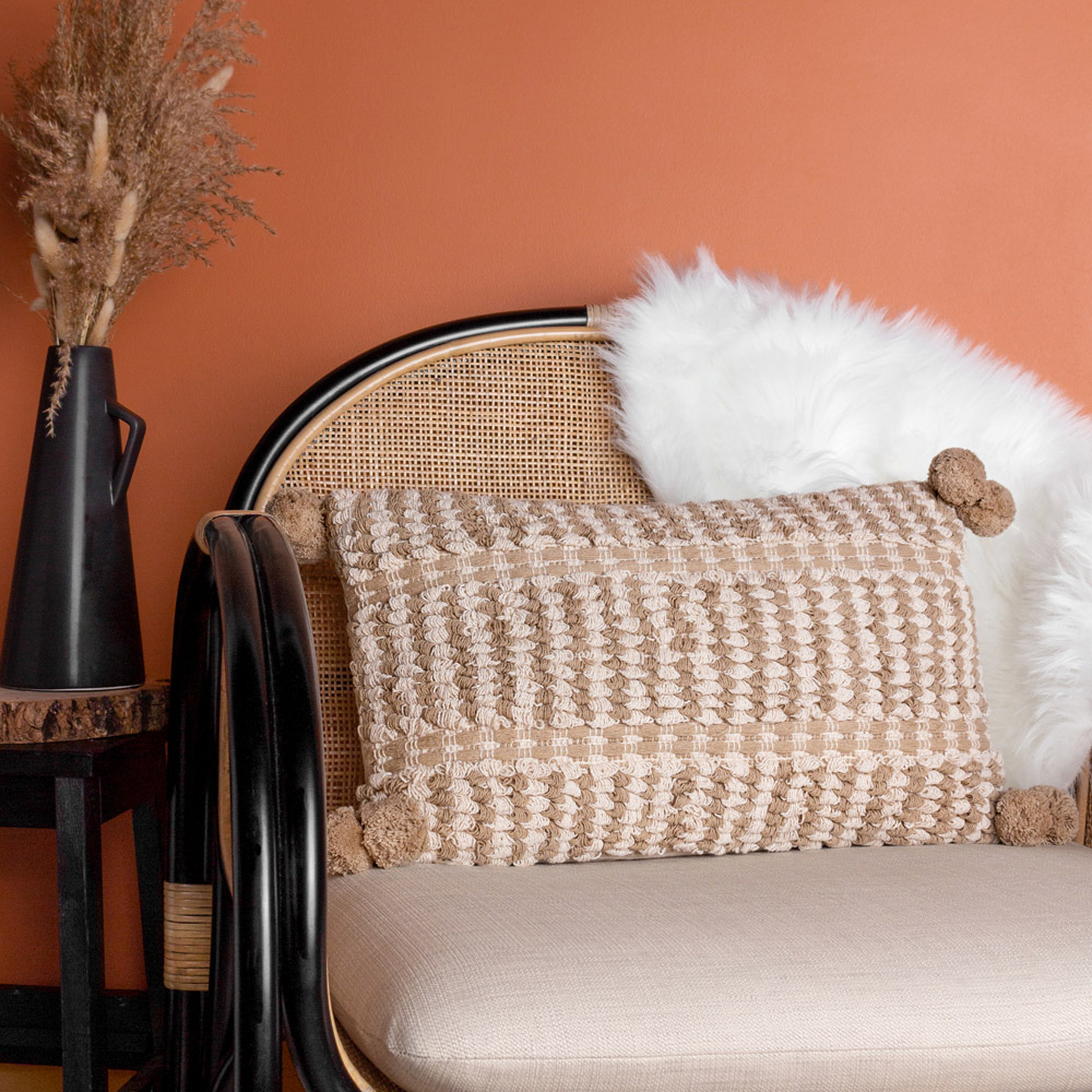 furn. Ayaan Natural Woven Tufted Cushion Image 2