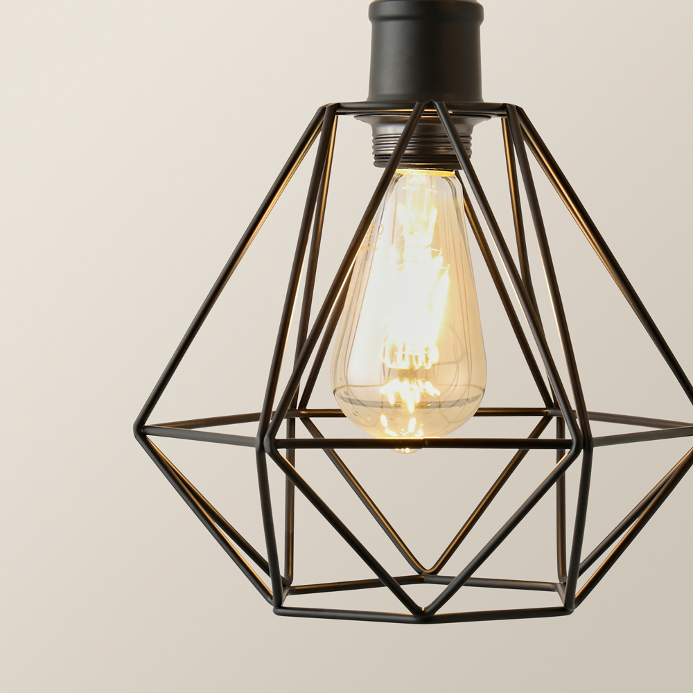 ValueLights Diablo Geometric 3 Drop Cluster Matte Black Ceiling LED Pendant Light Image 3