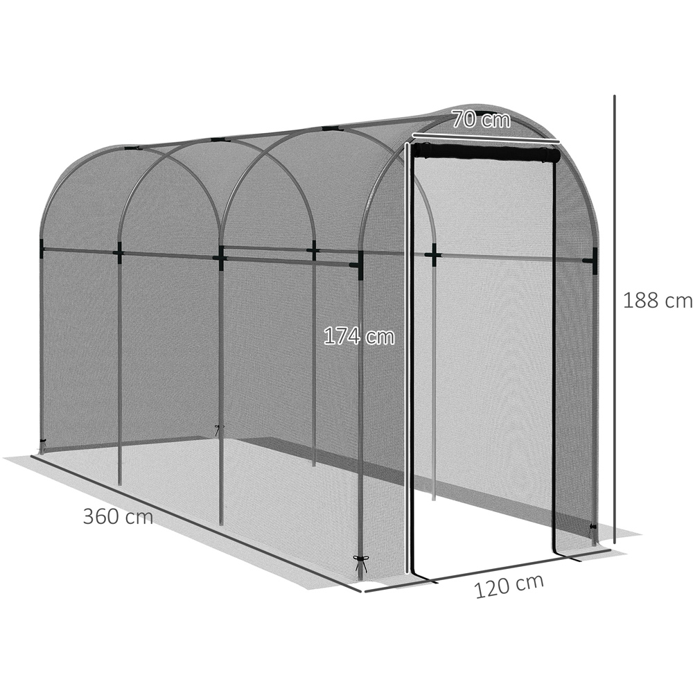 Outsunny Black Plant Protection Tent 6.1 x 3.9 x 11.8ft Image 7
