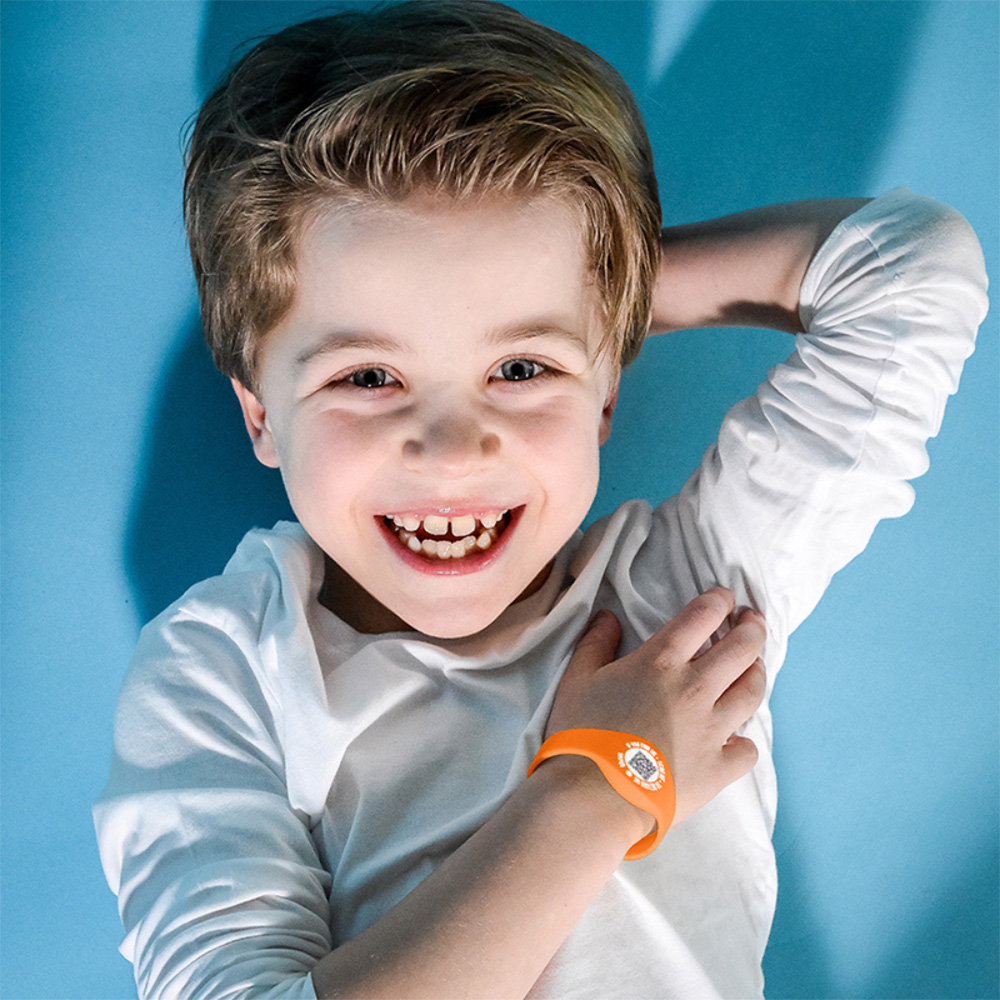 Thnx Orange Airtag SOS Bracelet with QR Code Image 5