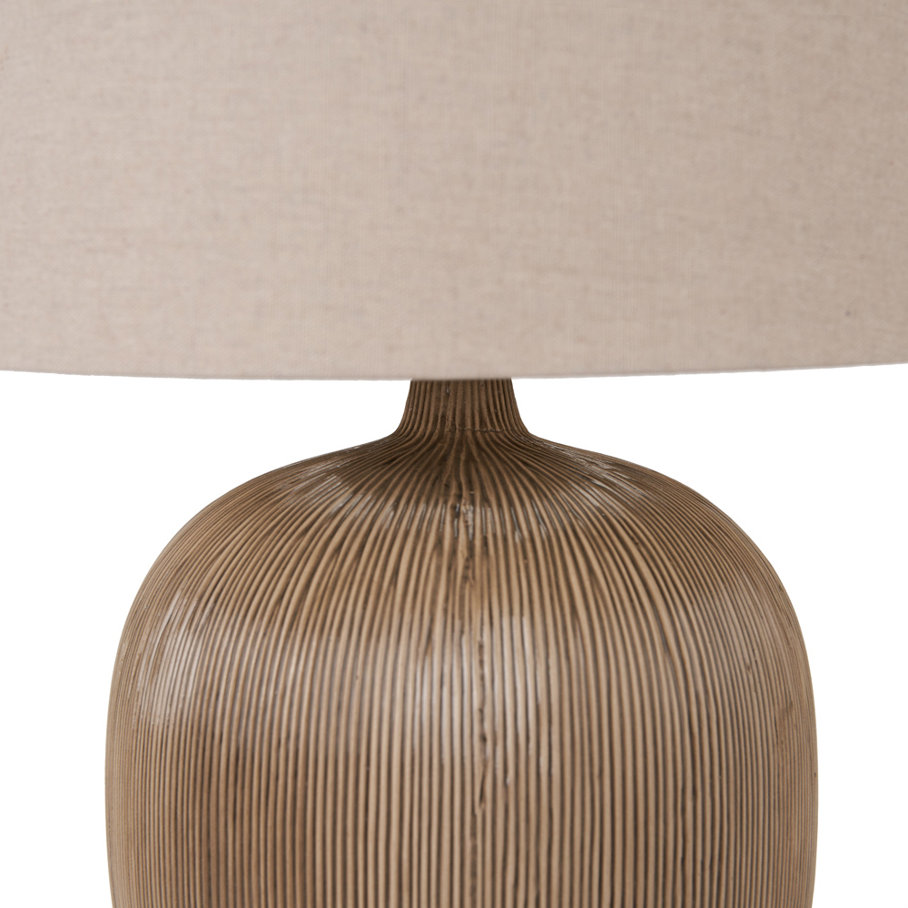 Pacific Lifestyle Greta Brown and Black Textured Ceramic Table Lamp Image 3