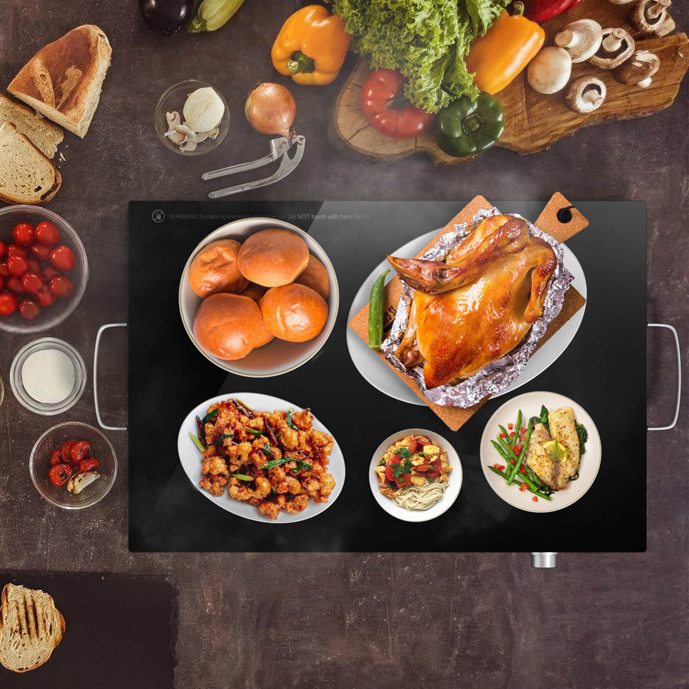 Costway Electric Warming Tray with Cool-Touch Handles Image 4