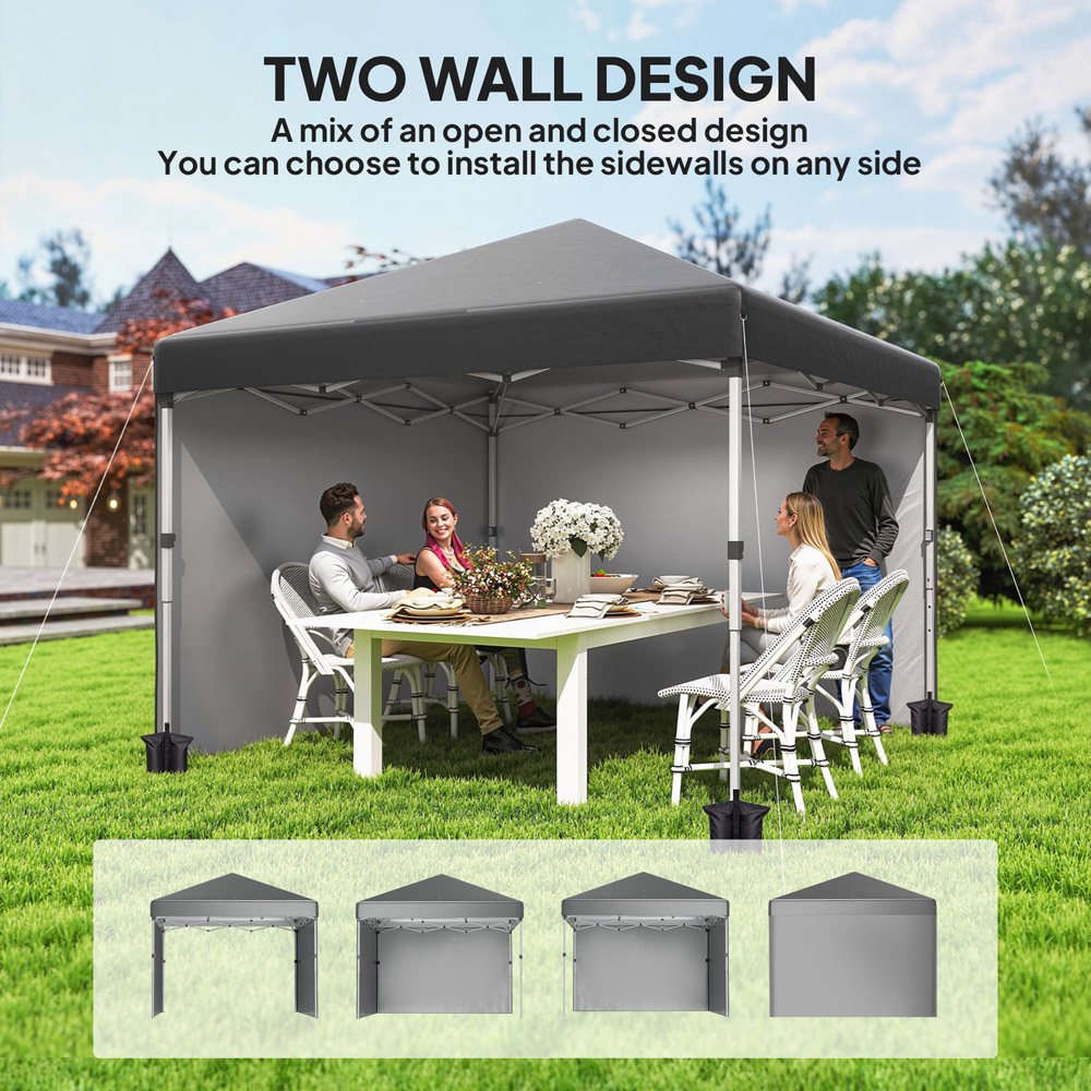 Outsunny 3 x 3m Grey Pop Up Gazebo Image 7