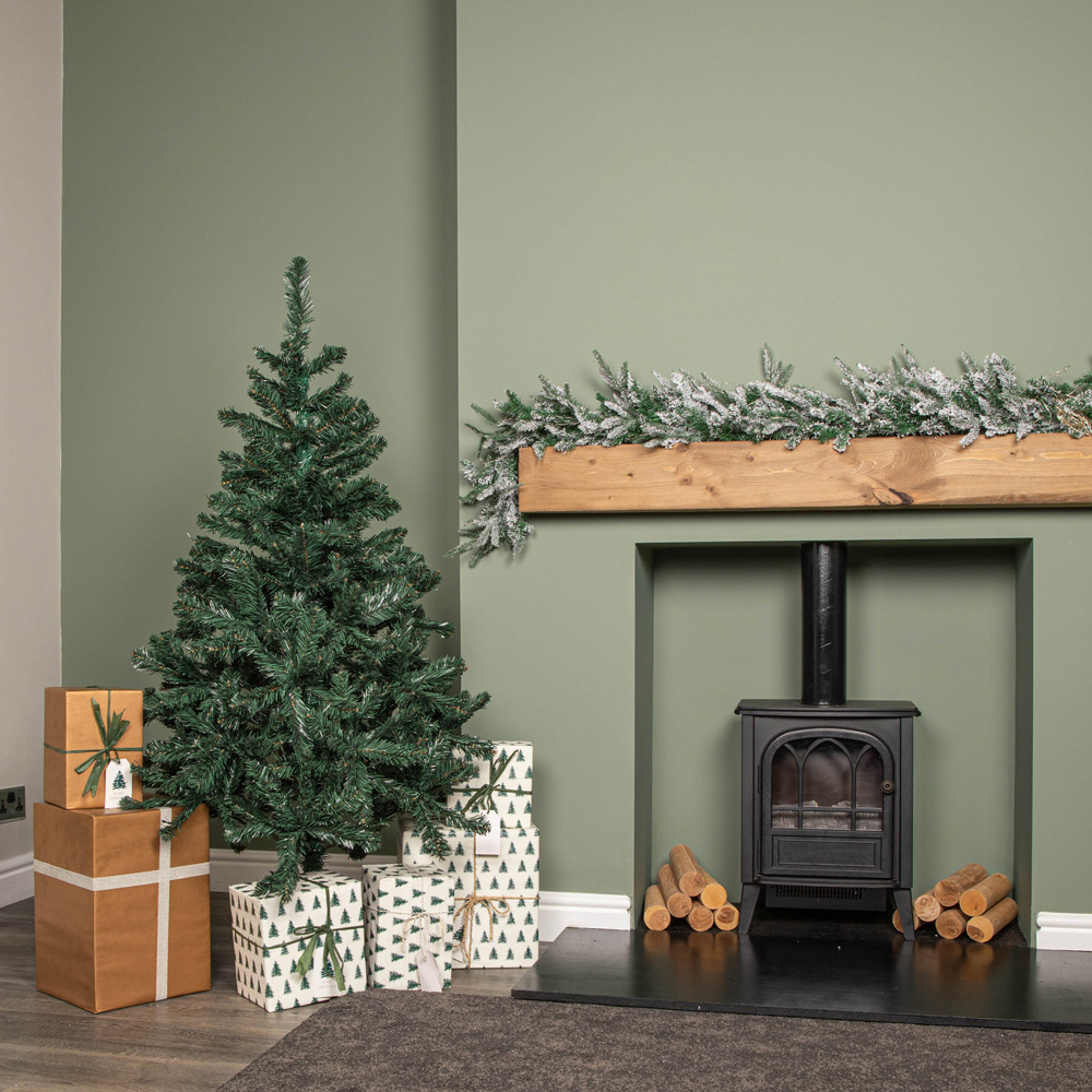 Samuel Alexander Green Artificial Christmas Tree with Green Metal Stand 5ft Image 7