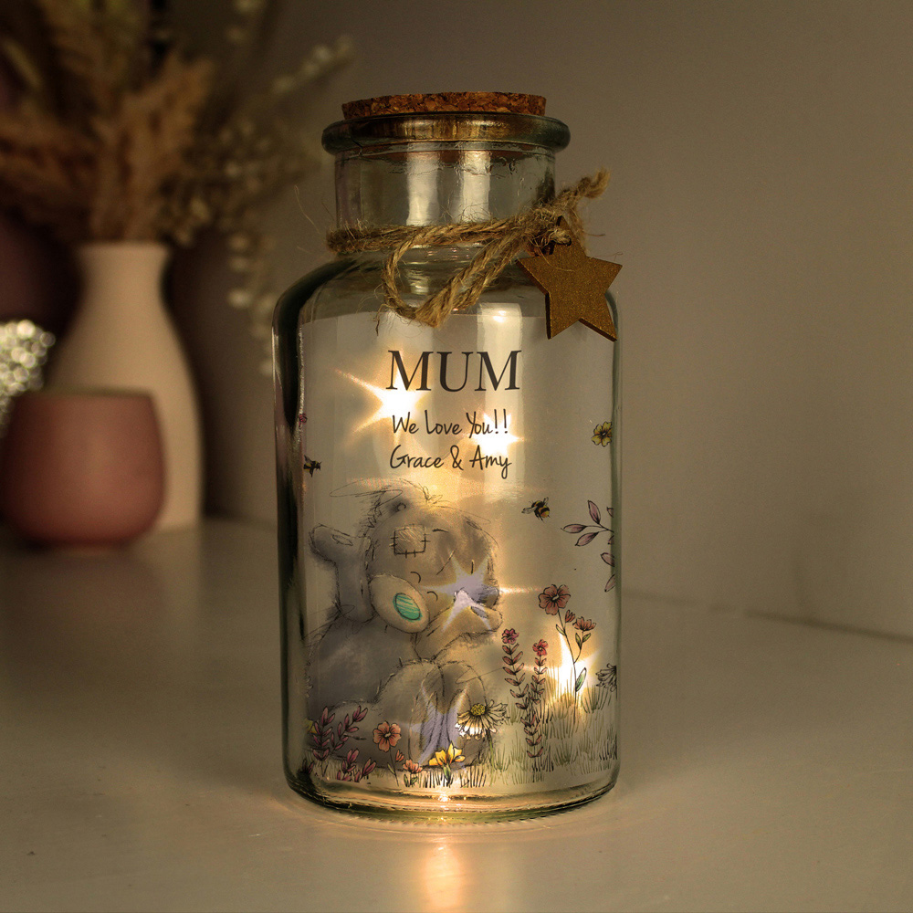 Personalised Memento Personalised Me to You Floral LED Glass Jar Image 3