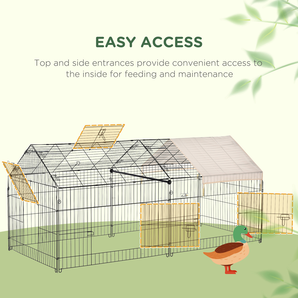 PawHut Black and Beige Small Animal Cage with Cover Image 5