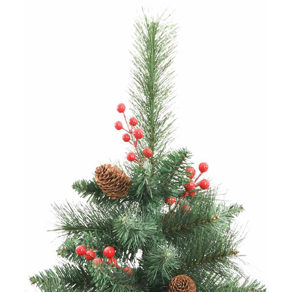 vidaXL 300 LED Pre-Lit Blue Baubles Green Artificial Christmas Tree 7ft Image 7
