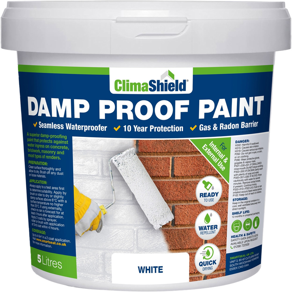 Smartseal White Damp Proof Paint 5L Image 2
