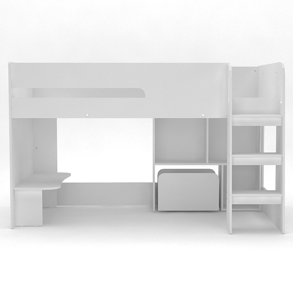 Kudl White Mid Sleeper with Toybox Cube Image 3