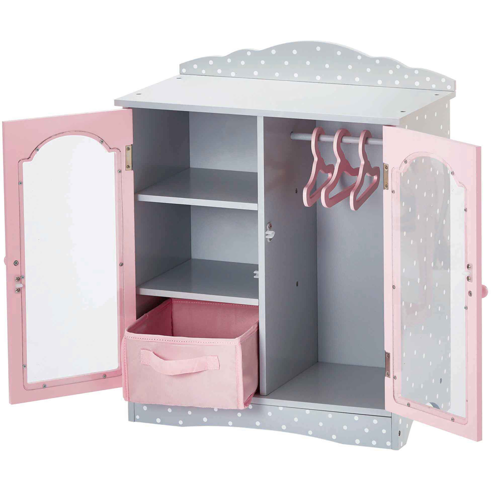 Teamson Kids Olivia's Little World Grey Polka Dots Princess Doll Fancy Closet 18 inch Image 4
