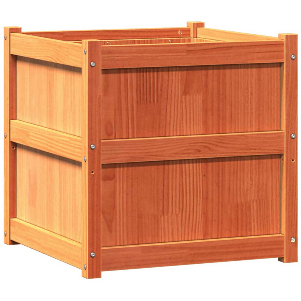 vidaXL Wax Brown Solid Pine Wood Garden Planter 60cm 2 Pack Image 6