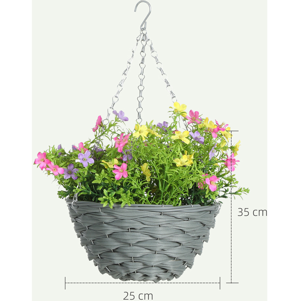Portland Artificial Cosmos Flowers Hanging Planter with Basket 2 Pack Image 3