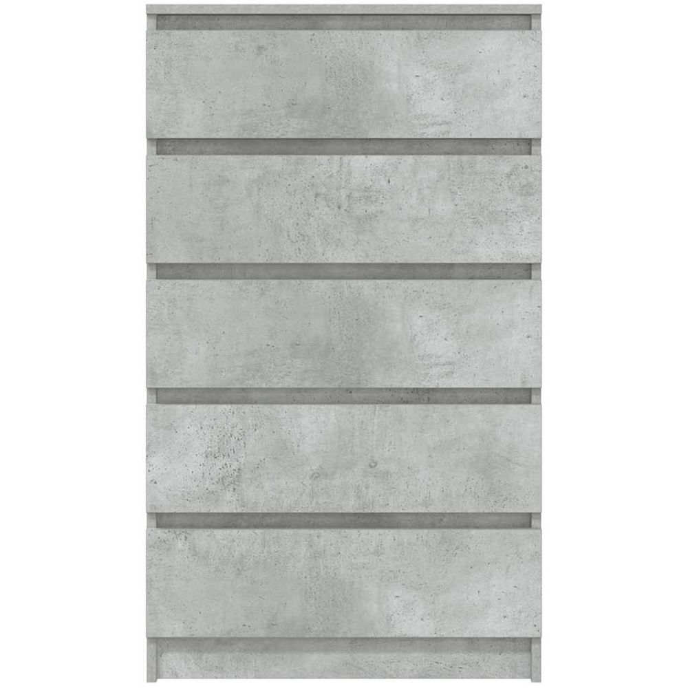 vidaXL 5 Drawer Concrete Grey Bedside Cabinet Image 4