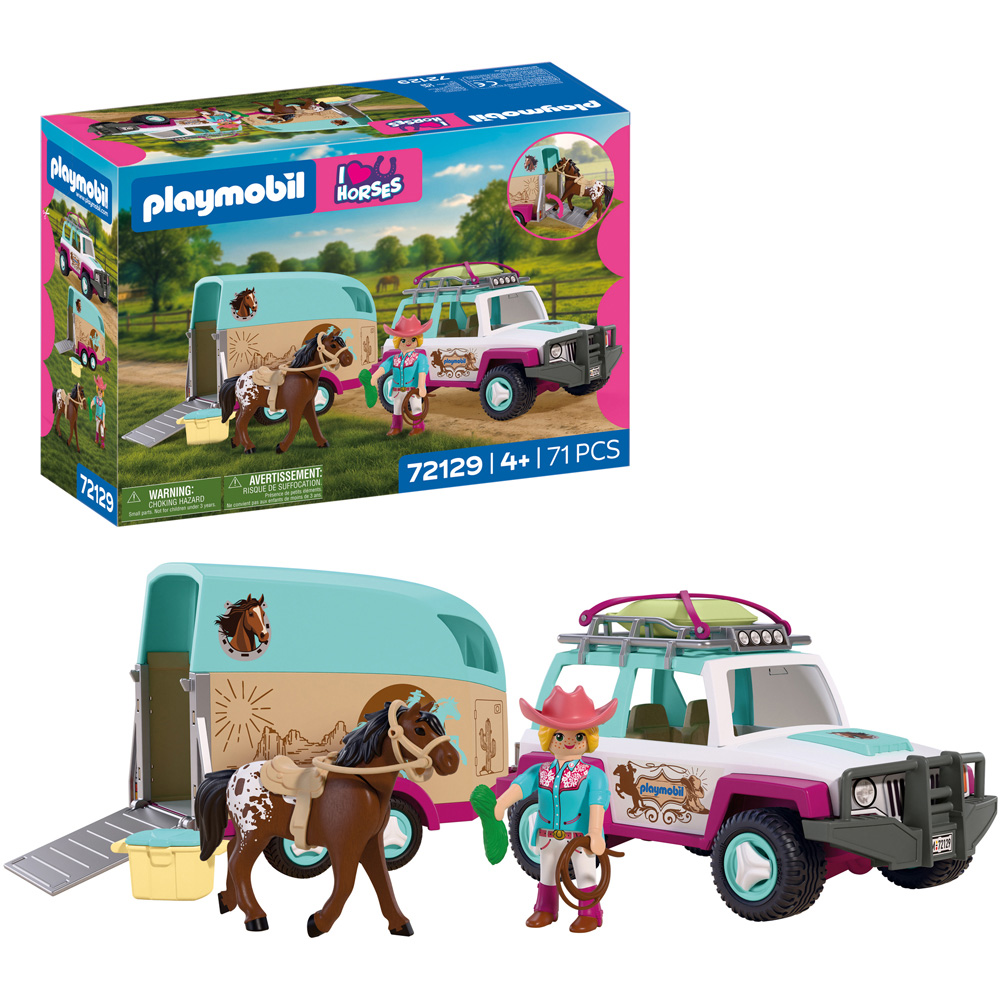 Playmobil Jeep with Horse Trailer Play Set Image 3